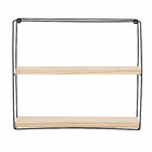 Nicho Quadrado sem Porta 40x45x10cm Natural e Preto Madeira Pinus|Aço Settis